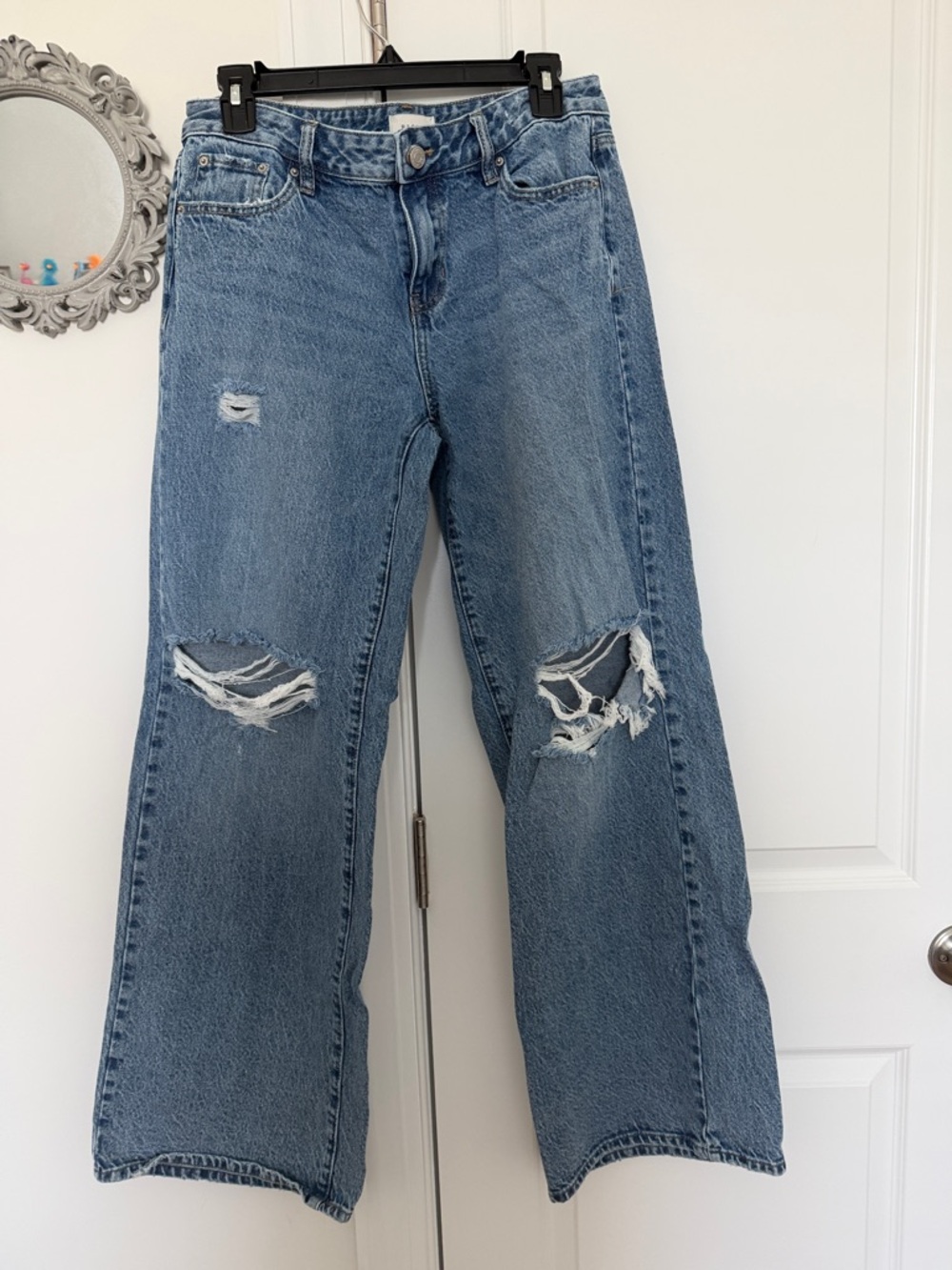 PacSun Light Blue Distressed Wide-Leg Jeans